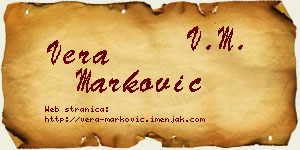 Vera Marković vizit kartica